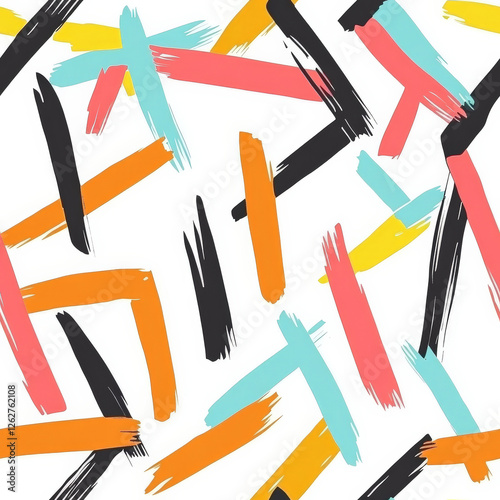 A playful crisscrossed line pattern, where colorful strokes intersect randomly, creating an artistic and abstract design for kids' accessories
