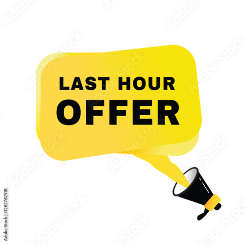 Last hour offer banner flat vector label, sign. vector illustration design element.