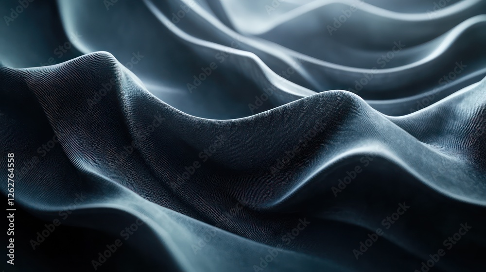 Obraz premium Dark fabric waves, studio backdrop, textile texture