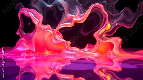 Vibrant liquid gradients flowing seamlessly into each other, creating an ethereal overlay effect with reflective surfaces and dynamic textures