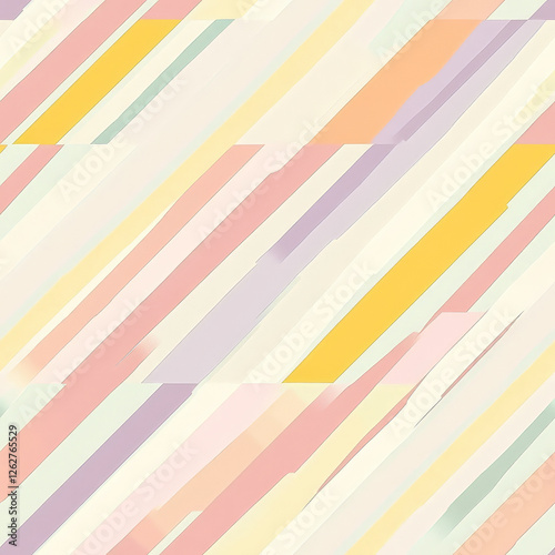 A geometric line pattern featuring diagonal stripes in alternating pastel tones, creating a modern and stylish look for kids' fashion