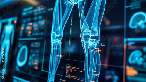 X-ray perspective image of human knee