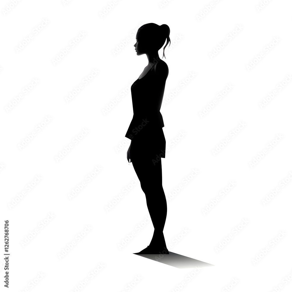 Fototapeta premium woman standing silhouette