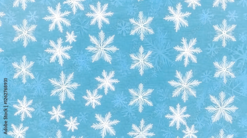 High Quality Seamless Blue Pattern with White Snowflakes for Winter High Quality Seamless Blue Pattern with White Snowflakes for Winter