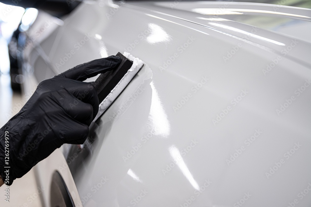 Ceramic or graphene coating on white paint ensures brilliant shine and long-lasting protection