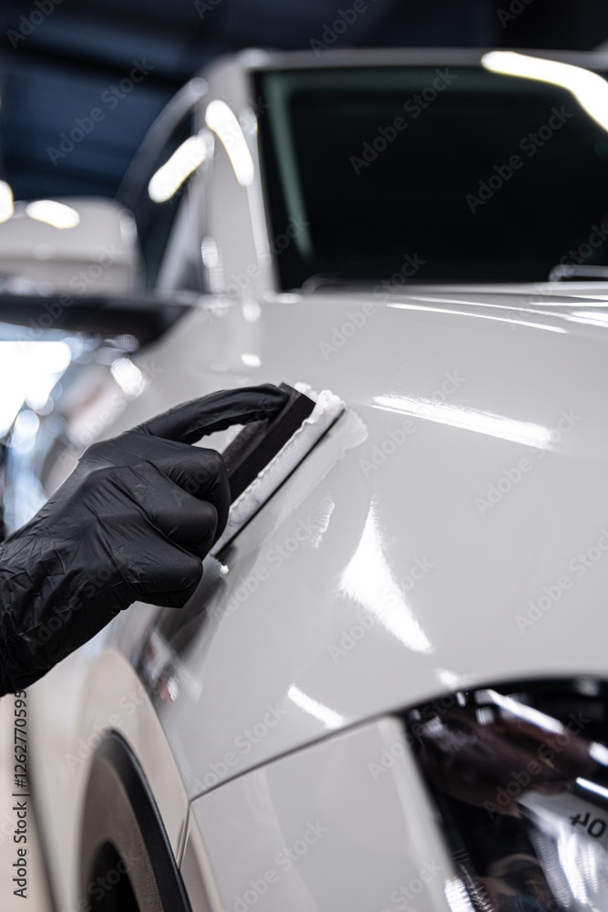 Ceramic or graphene coating on white paint ensures brilliant shine and long-lasting protection