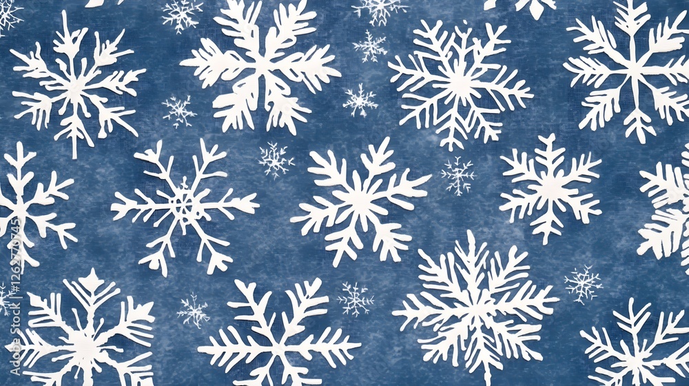 Festive Blue Snowflake Pattern with High Quality and Sharp Focus Festive Blue Snowflake Pattern with High Quality and Sharp Focus