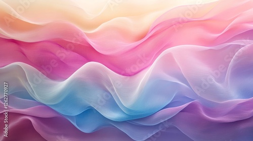Wallpaper Mural Abstract waves flow with soft pastel hues and highlights Torontodigital.ca