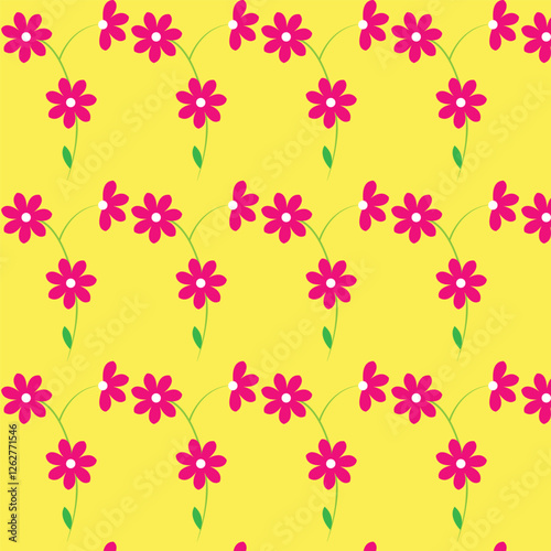 seamless pattern with yellow flowers design background