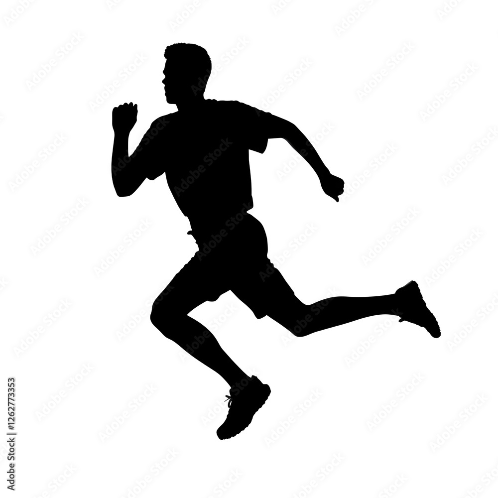Fototapeta premium man running silhouette