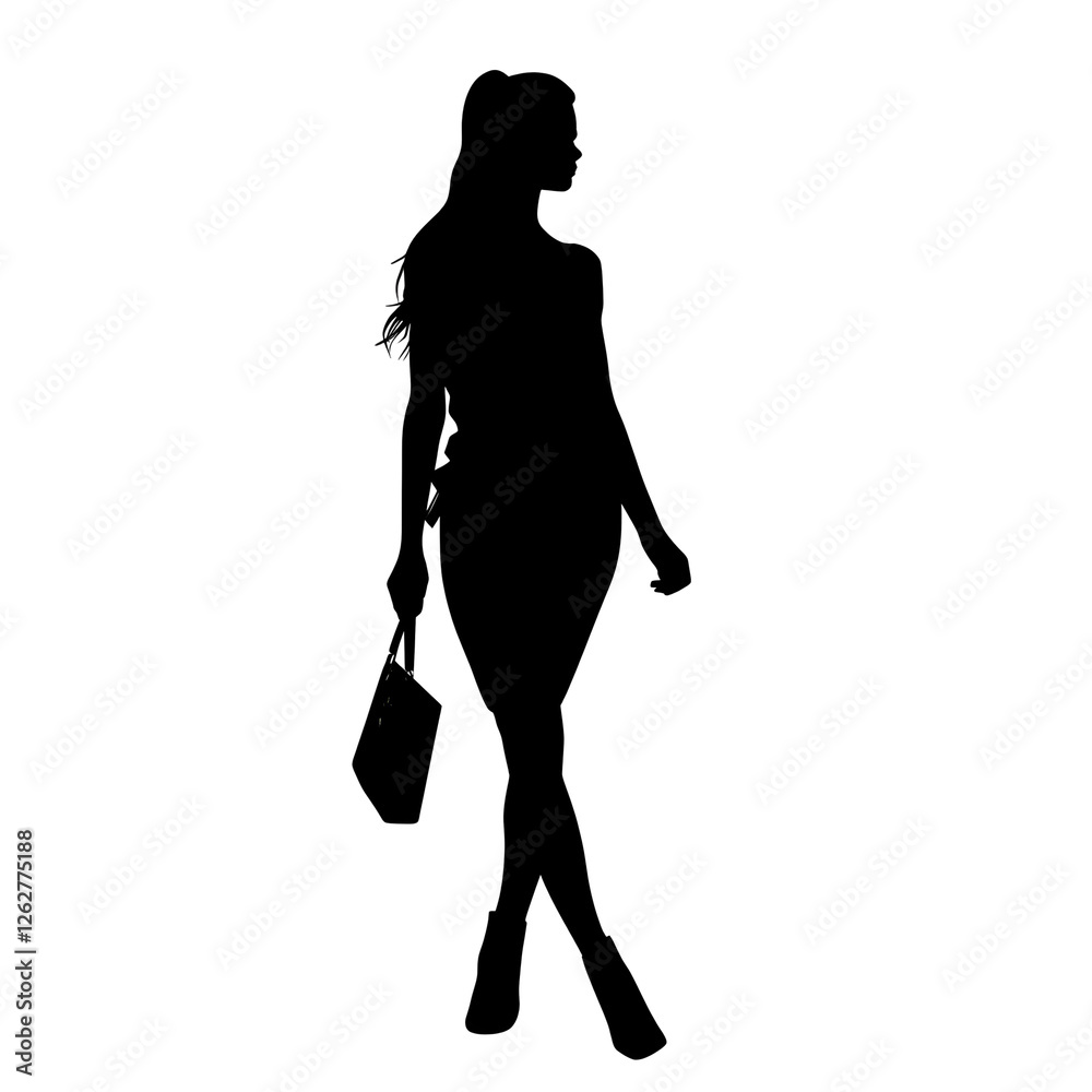 Fototapeta premium woman walking silhouette