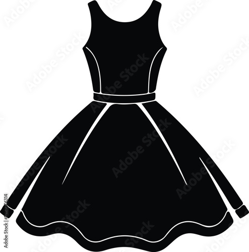 Dress icon in black style isolated on white background. Clothes symbol stock vector illustration.