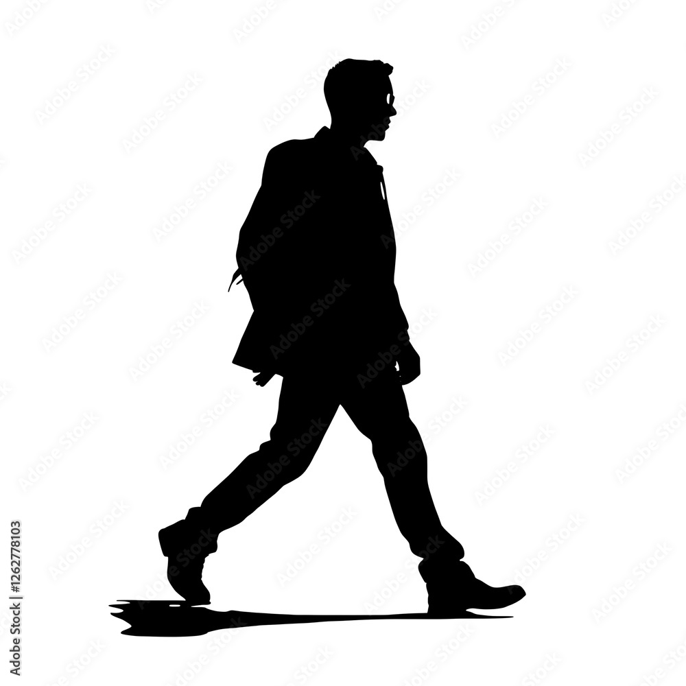 man walking silhouette