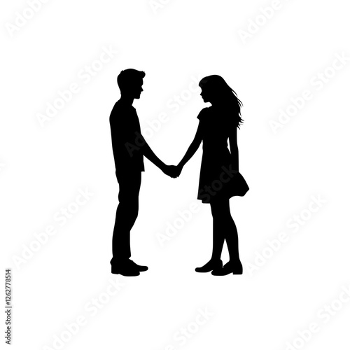 Wallpaper Mural couple holding hands silhouette Torontodigital.ca