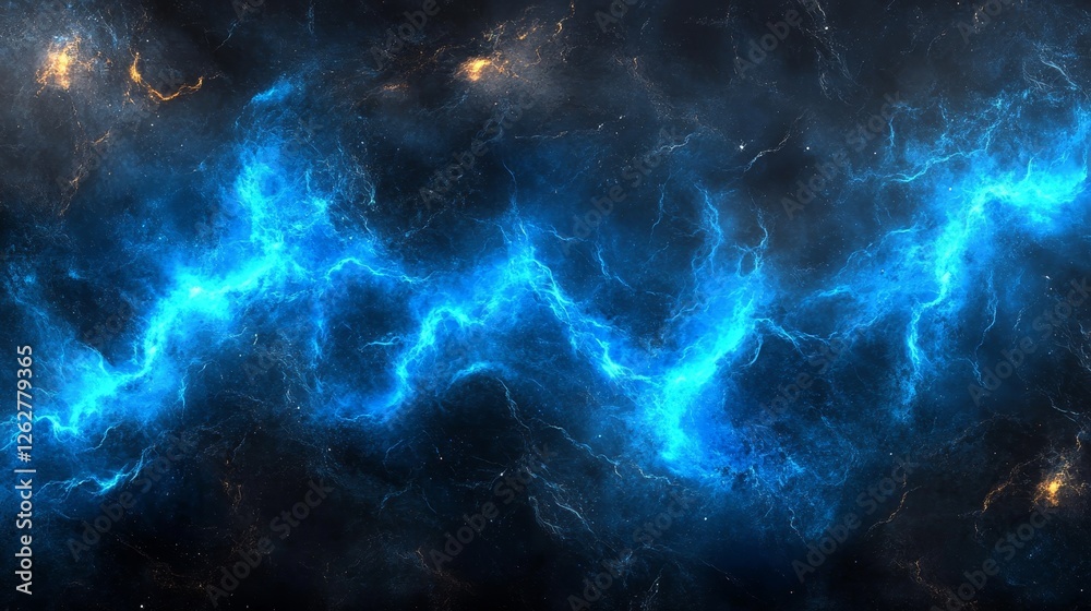 Electric Blue Lightning, Abstract Energy Design Elements On Dark Background With Swirling Patterns Electric Blue Lightning, Abstract Energy Design Elements On Dark Background With Swirling Patterns