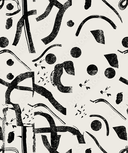 Canvas Print seamless pattern with birds and flowers