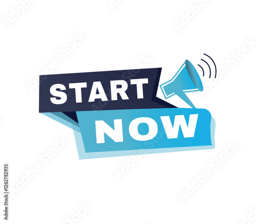 Start now, banner colorful design label icon modern vector. Web announce element.