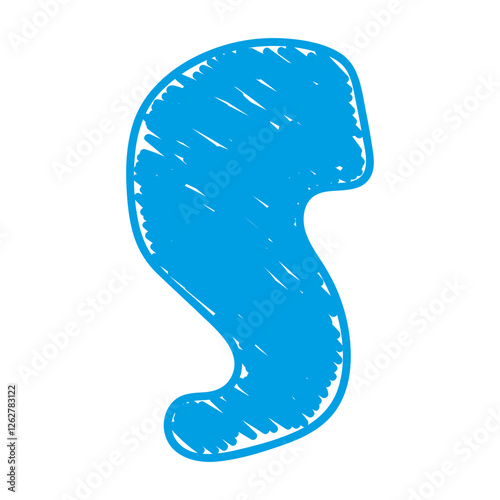 The letter S of the English alphabet. A children's alphabet with hand-drawn letters. The ABC