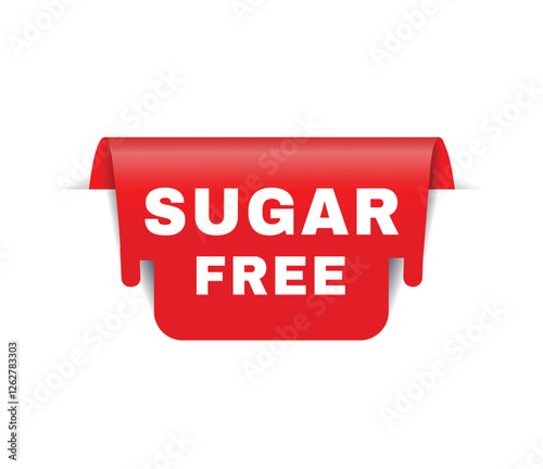 Sugar free banner red, colorful vector, advertising or business concept design.