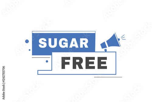 Sugar free label sign design for banner or announcement. Modern web element business concept.