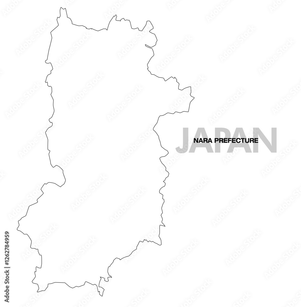 Obraz premium 奈良県の白地図