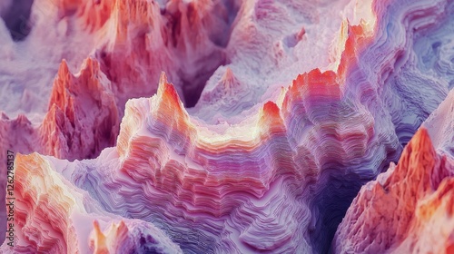 Wallpaper Mural 3D seamless earth ripple formations, ultra-realistic glowing ground with soft shadows. Torontodigital.ca