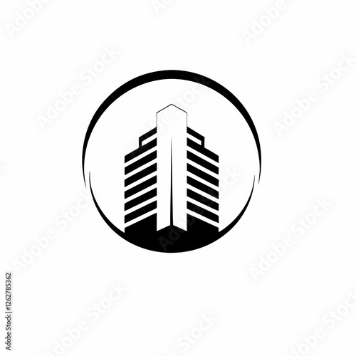 creative building icon and logo vector silhouette	