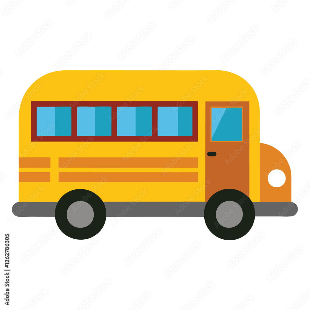 Vector Empty Yellow School Bus Design. Back to School Illustration. Side View.
Vector Empty Yellow School Bus Design. Back to School Illustration. Side View.