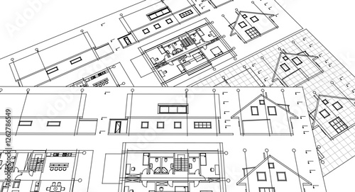 residential architecture sketch project plan concept
