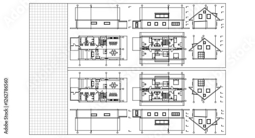 residential architecture sketch project plan concept