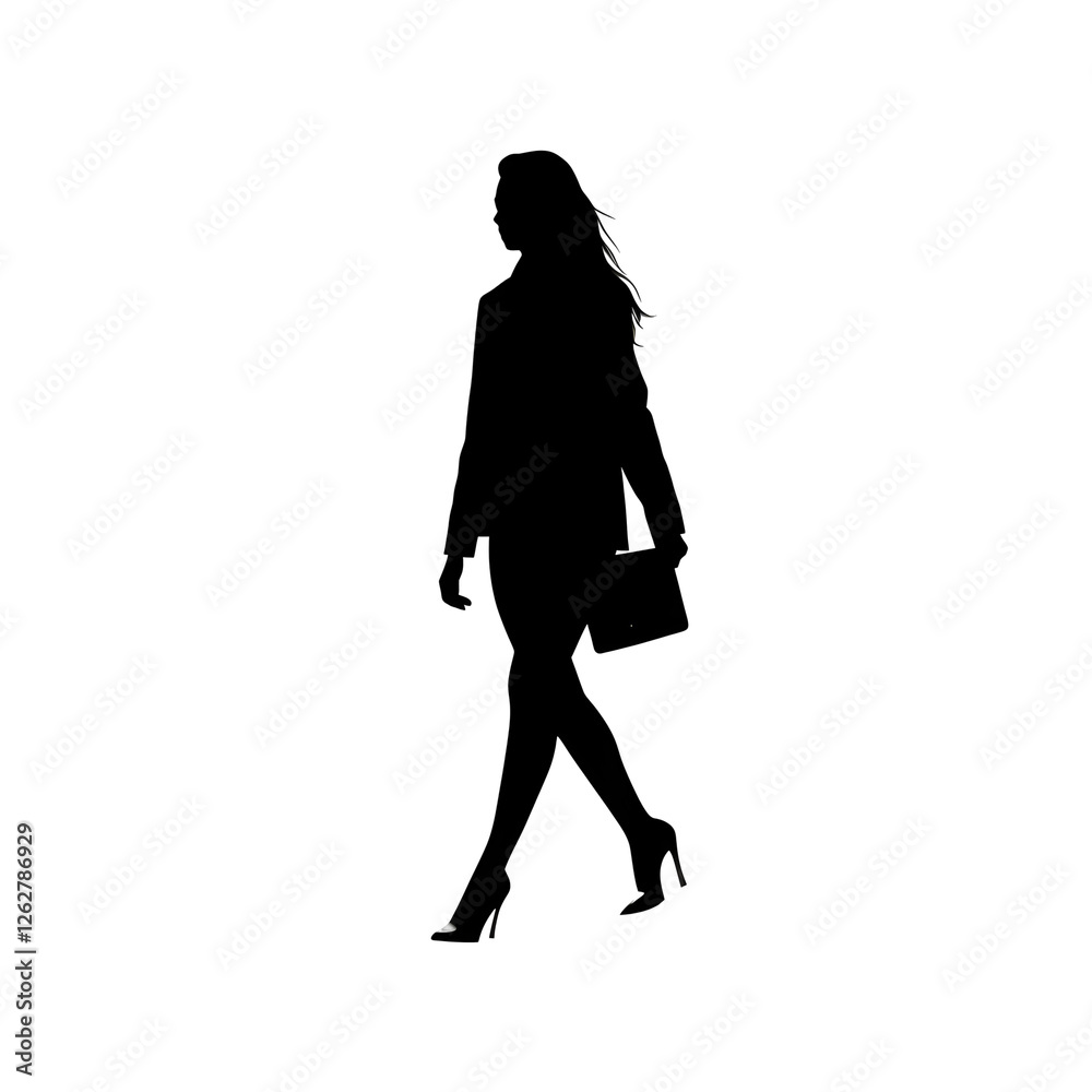 Fototapeta premium woman walking silhouette
