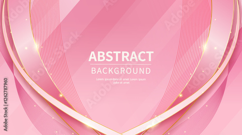 Luxurious pink wavy line abstract background with glittery decorative wavy line background for invitations, certificates, award nominations and covers