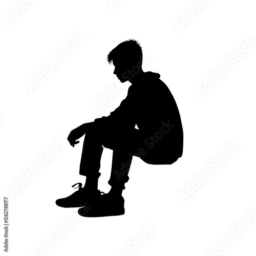 person sitting silhouette