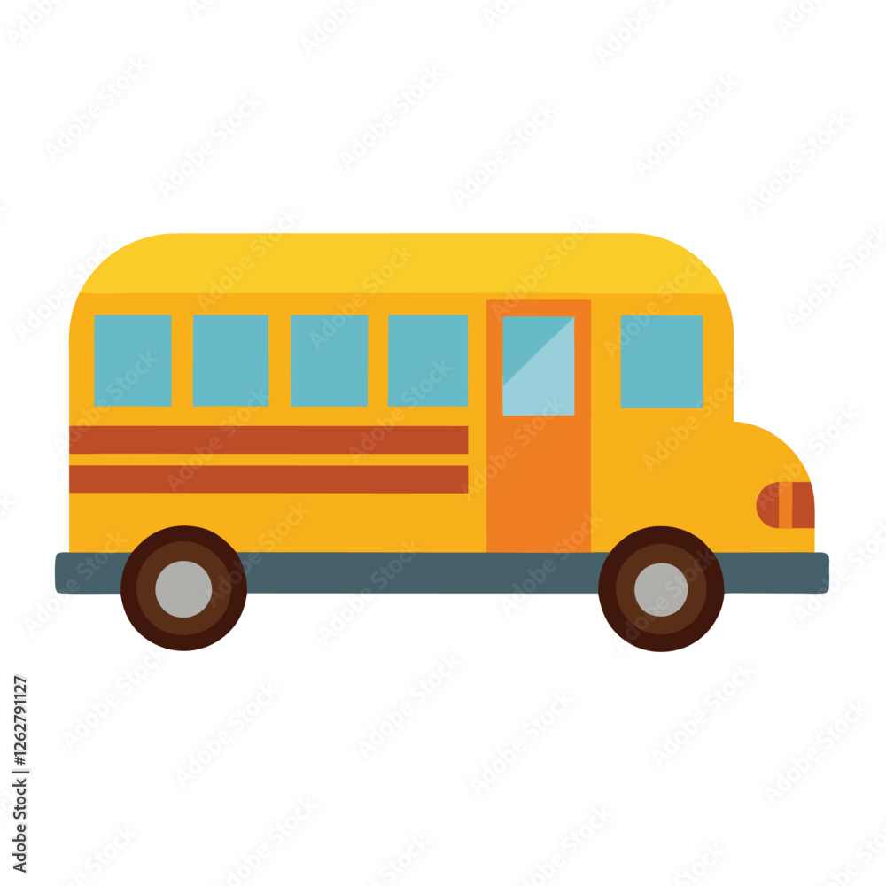 Vector Empty Yellow School Bus Design. Back to School Illustration. Side View.
Vector Empty Yellow School Bus Design. Back to School Illustration. Side View.