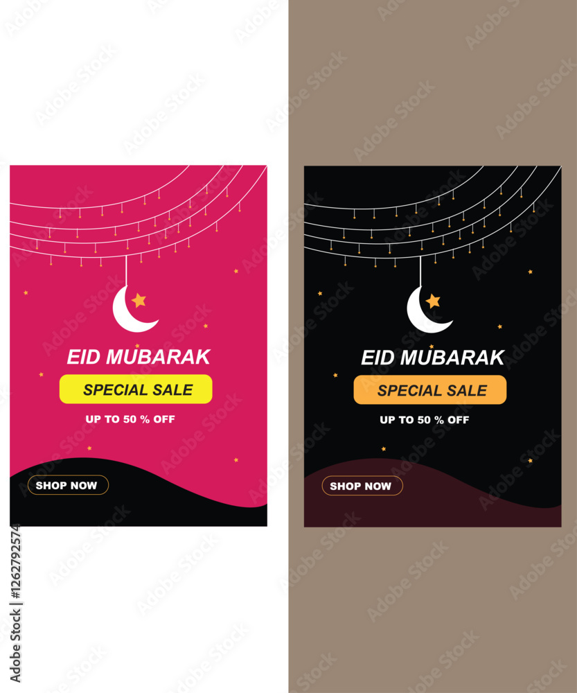 Fototapeta premium Eid special offer sale flyer design