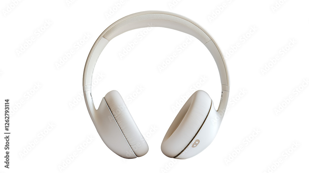 a white headset on a transparent background, PNG image, PNG file, Generative art.