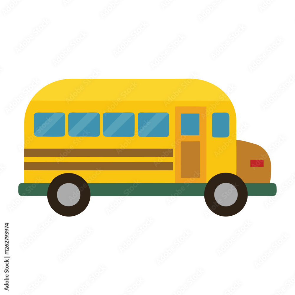 Vector Empty Yellow School Bus Design. Back to School Illustration. Side View.
Vector Empty Yellow School Bus Design. Back to School Illustration. Side View.