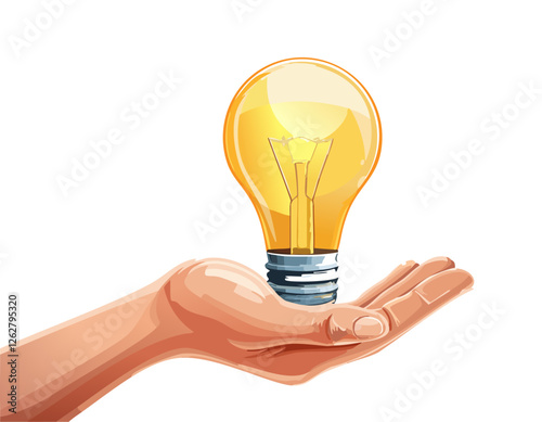 Innovation and energy concept of hand hold a light bulb