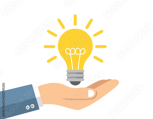 Innovation and energy concept of hand hold a light bulb