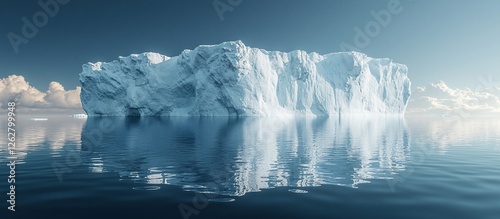 Wallpaper Mural Majestic iceberg floating serenely in calm waters with soft clouds in the background Torontodigital.ca