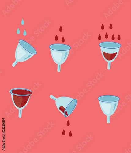 Menstrual Cycle Vector Illustrations – Feminine Health  Wellness. Menstrual period