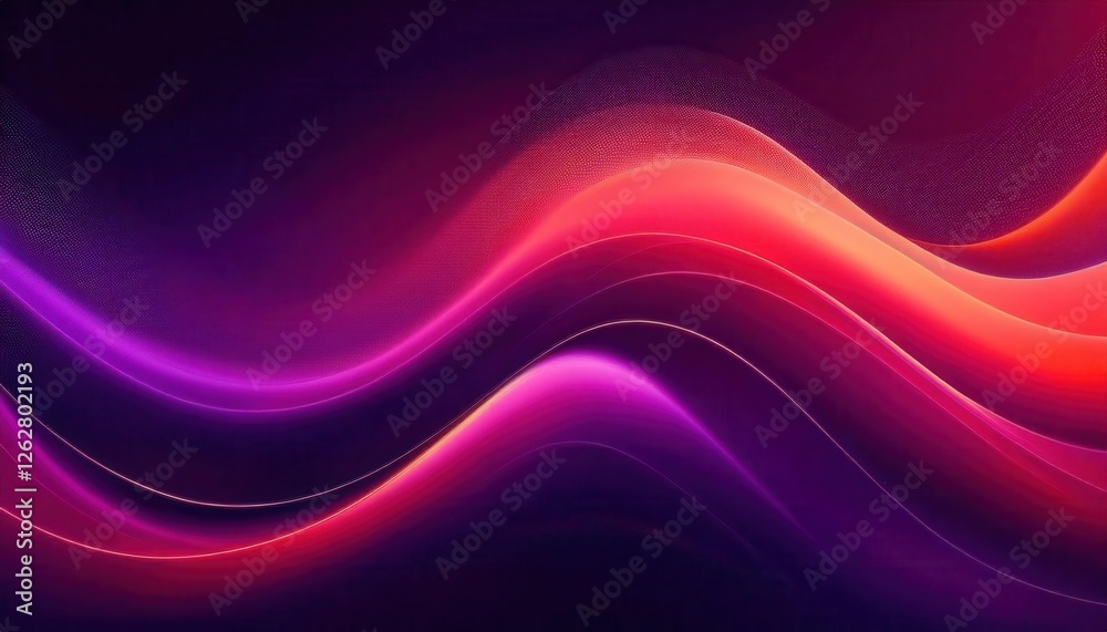 Fototapeta premium vivid flowing wave abstract with red and purple gradient curves, perfect for digital backgrounds, tech designs, and presentation