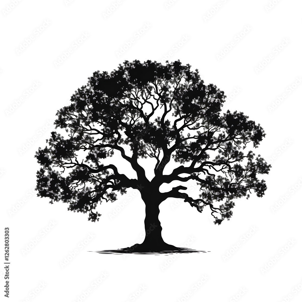 Fototapeta premium a oak tree silhouette
