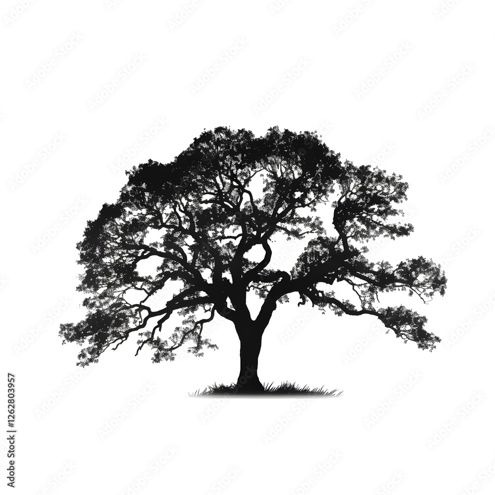 Fototapeta premium a oak tree silhouette