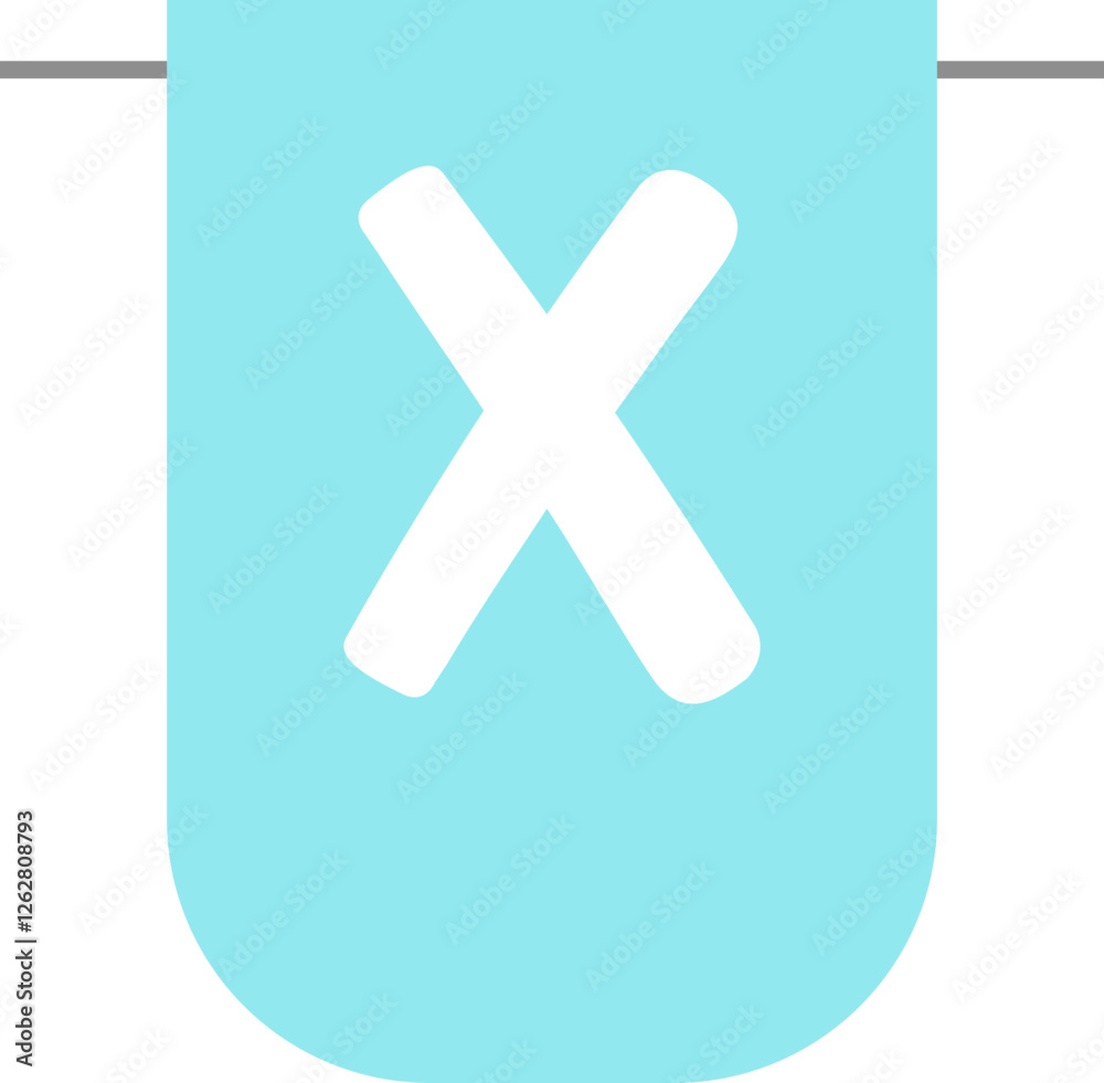 Fototapeta premium Letter X bunting flag