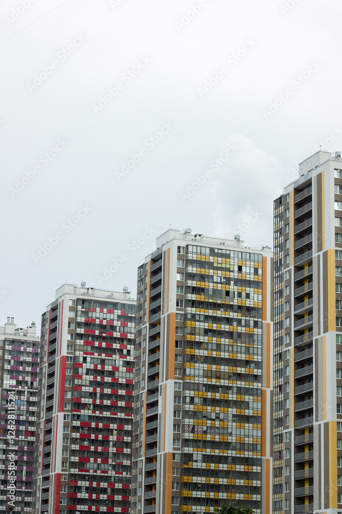 Naklejka premium Modern colorful apartment buildings of Russia