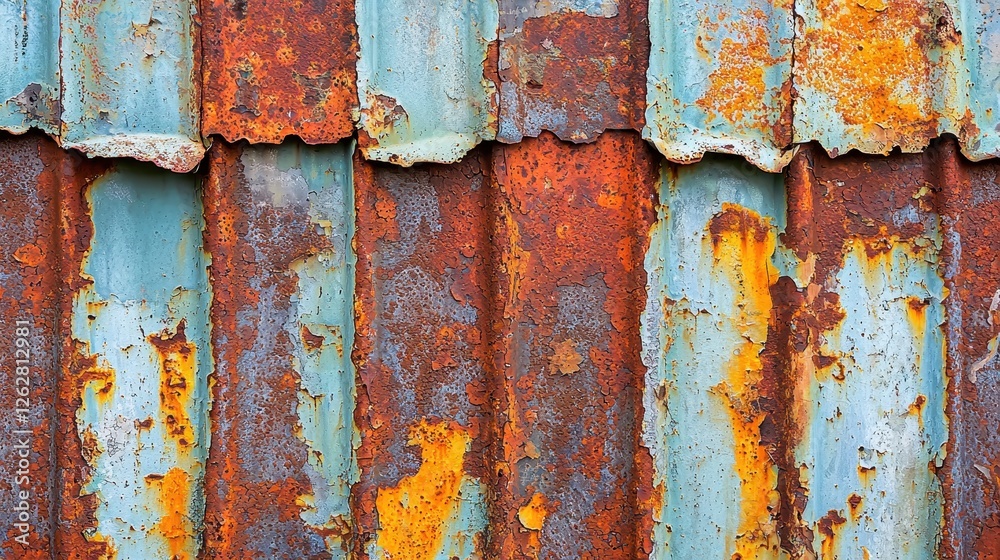 Weathered Rusty Metal Corrugated Sheet Texture Background Weathered Rusty Metal Corrugated Sheet Texture Background