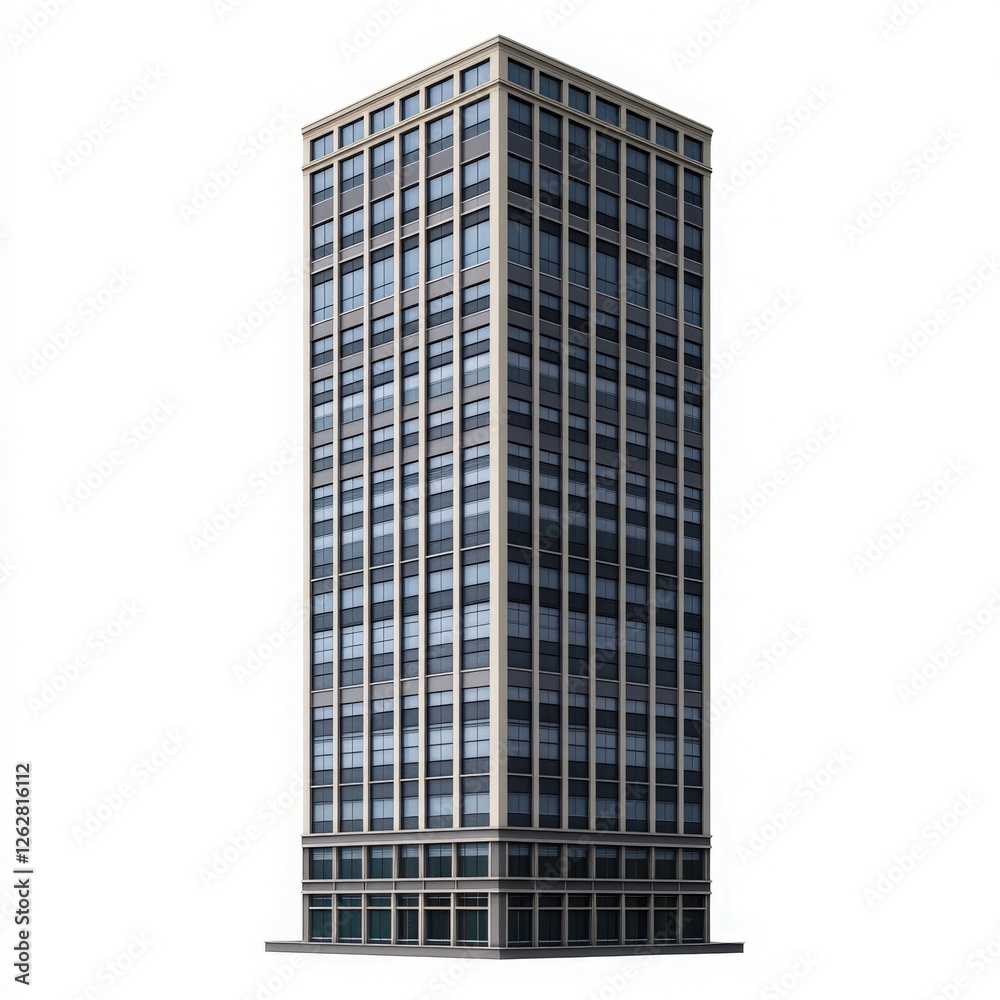 Fototapeta premium Pixelated Modern Skyscraper Illustration