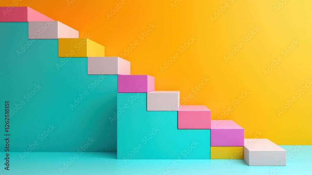 A symbolic staircase made of upward-trending bar graphs. A symbolic staircase made of upward-trending bar graphs.