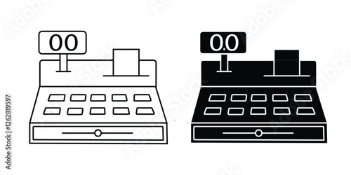 cash register icon symbol template for graphic and web design collection logo vector illustration